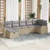 Image de vidaXL Ensemble de canapé de jardin 7 pc Beige polyrotin