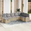 Image de vidaXL Ensemble de canapé de jardin 8 pc Beige polyrotin