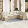 Image de vidaXL Ensemble de canapé de jardin 8 pc Beige polyrotin
