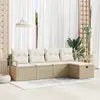 Image de vidaXL Ensemble de canapé de jardin 5 pc Beige polyrotin