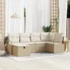 Image de vidaXL Ensemble de canapé de jardin 6 pc Beige polyrotin