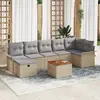 Image de vidaXL Ensemble de canapé de jardin 8 pc Beige Poly rotin