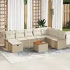 Image de vidaXL Ensemble de canapé de jardin 9 pc Beige Poly rotin