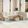Image de vidaXL Ensemble de canapé de jardin 9 pc Beige Poly rotin