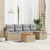 Image de vidaXL Ensemble de canapé de jardin 6 pc Beige Poly rotin