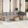Image de vidaXL Ensemble de canapé de jardin 9 pc Beige Poly rotin