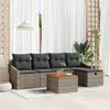 Image de vidaXL Ensemble de canapé de jardin avec coussin 6 pcs Gris Poly rotin