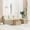 Image de vidaXL Ensemble de canapé de jardin 6 pcs Beige Poly rotin