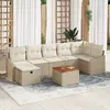 Image de vidaXL Ensemble de canapé de jardin 8 pc Beige Poly rotin