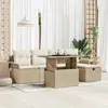 Image de vidaXL Ensemble de canapé de jardin 6 pcs Beige Poly rotin