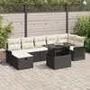 Image de vidaXL Ensemble de canapé de jardin avec coussin 8 pcs Noir Poly rotin
