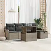 Image de vidaXL Ensemble de canapé de jardin avec coussin 6 pcs Gris Poly rotin