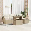 Image de vidaXL Ensemble de canapé de jardin 6 pcs Beige Poly rotin
