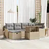 Image de vidaXL Ensemble de canapé de jardin 7 pc Beige polyrotin