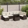 Image de vidaXL Ensemble de canapé de jardin 9 pcs Marron Poly rotin