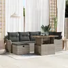 Image de vidaXL Ensemble de canapé de jardin 7 pcs Gris polyrotin