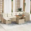 Image de vidaXL Ensemble de canapé de jardin 8 pcs Beige polyrotin