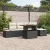 Image de vidaXL Ensemble de canapé de jardin 6 pcs Noir polyrotin