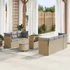 Image de vidaXL Ensemble de canapé de jardin 10 pc Beige polyrotin