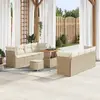 Image de vidaXL Ensemble de canapé de jardin 11 pcs Beige polyrotin
