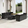 Image de vidaXL Ensemble de canapé de jardin 11 pc Noir polyrotin
