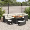Image de vidaXL Ensemble de canapé de jardin 9 pc Noir polyrotin