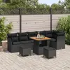 Image de vidaXL Ensemble de canapé de jardin 9 pc Noir polyrotin