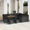 Image de vidaXL Ensemble de canapé de jardin 13 pcs Noir polyrotin