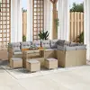 Image de vidaXL Ensemble de canapé de jardin 13 pc Beige polyrotin