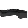 Image de vidaXL Ensemble de canapé de jardin avec coussin 13 pcs Noir polyrotin, Ensemble de jardin et terrasse, mobilier modulable, salon contemporain, canapé réglable