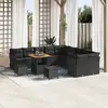 Image de vidaXL Ensemble de canapé de jardin 13 pc Noir polyrotin