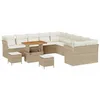 Image de vidaXL Ensemble de canapé de jardin 13 pcs Beige polyrotin, Ensemble de jardin et terrasse, mobilier modulable, salon contemporain, canapé réglable