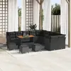 Image de vidaXL Ensemble de canapé de jardin 14 pcs Noir polyrotin