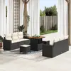 Image de vidaXL Ensemble de canapé de jardin 9 pcs Noir polyrotin