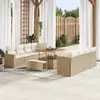 Image de vidaXL Ensemble de canapé de jardin 11 pcs Beige polyrotin