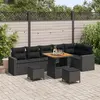 Image de vidaXL Ensemble de canapé de jardin 9 pc Noir polyrotin