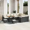 Image de vidaXL Ensemble de canapé de jardin 12 pcs Noir polyrotin