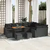 Image de vidaXL Ensemble de canapé de jardin 13 pcs Noir polyrotin