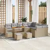 Image de vidaXL Ensemble de canapé de jardin 13 pc Beige polyrotin