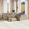 Image de vidaXL Ensemble de canapé de jardin 13 pcs Beige polyrotin