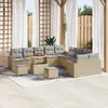 Image de vidaXL Ensemble de canapé de jardin 13 pcs Beige polyrotin