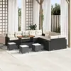 Image de vidaXL Ensemble de canapé de jardin 14 pcs Noir polyrotin