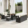 Image de vidaXL Ensemble de canapé de jardin avec coussin 8 pcs Noir polyrotin