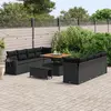 Image de vidaXL Ensemble de canapé de jardin 11 pcs Noir Poly rotin