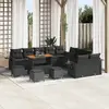 Image de vidaXL Ensemble de canapé de jardin 14 pcs Noir polyrotin