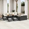 Image de vidaXL Ensemble de canapé de jardin 14 pc Noir polyrotin