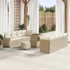Image de vidaXL Ensemble de canapé de jardin 11 pcs Beige polyrotin