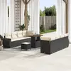 Image de vidaXL Ensemble de canapé de jardin avec coussin 11 pcs Noir polyrotin