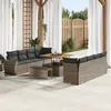Image de vidaXL Ensemble de canapé de jardin 11 pc Gris polyrotin