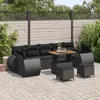 Image de vidaXL Ensemble de canapé de jardin 10 pcs Noir polyrotin